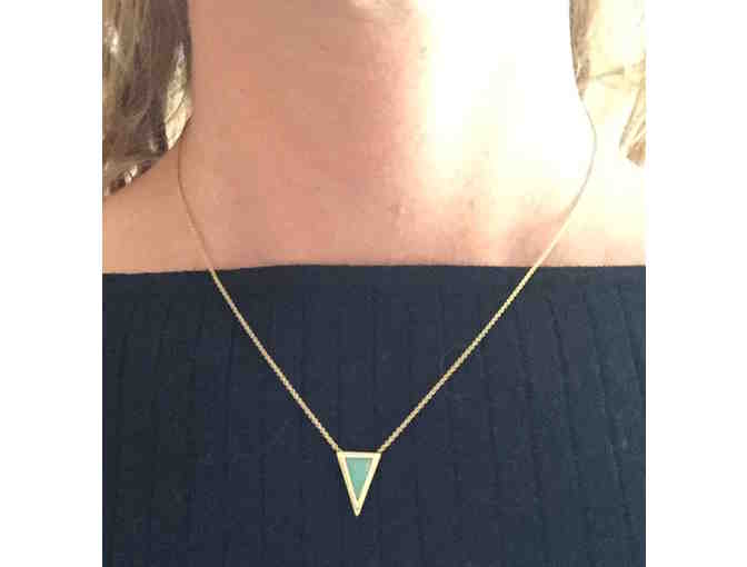 Light Green Glass Triangle Necklace