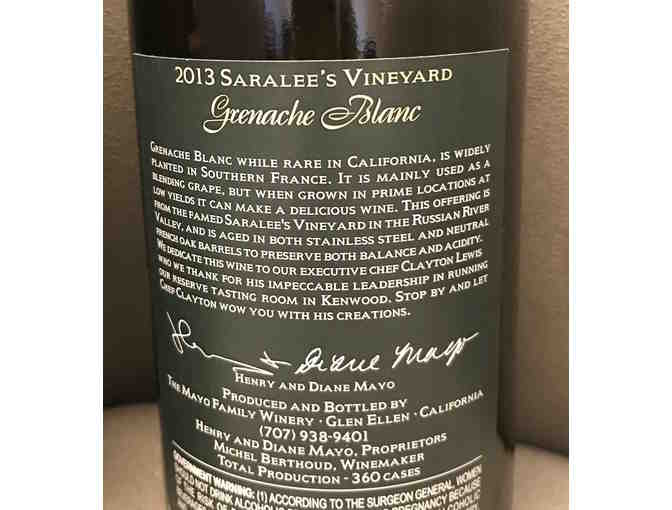 TWO bottles of Mayo Family Winery 2013 Grenache Blanc