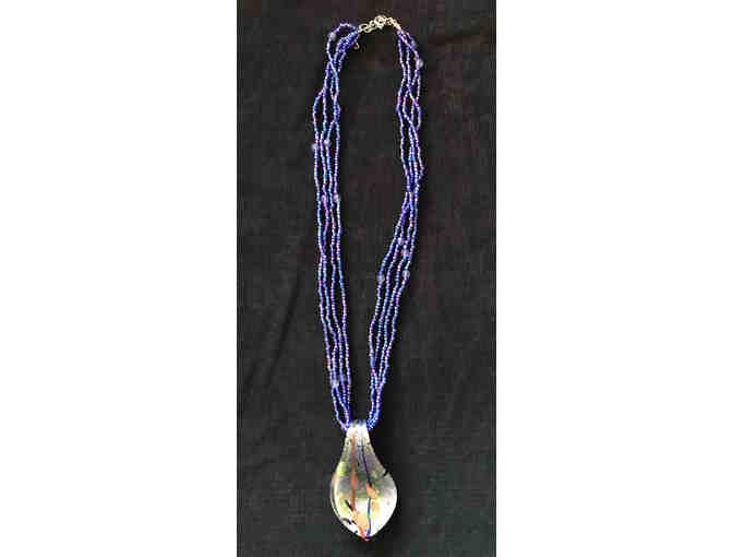 Graceful Glass Leaf Pendant Necklace