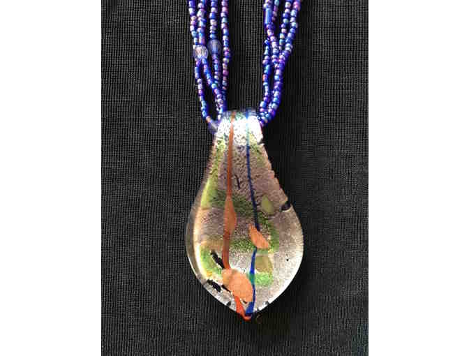 Graceful Glass Leaf Pendant Necklace