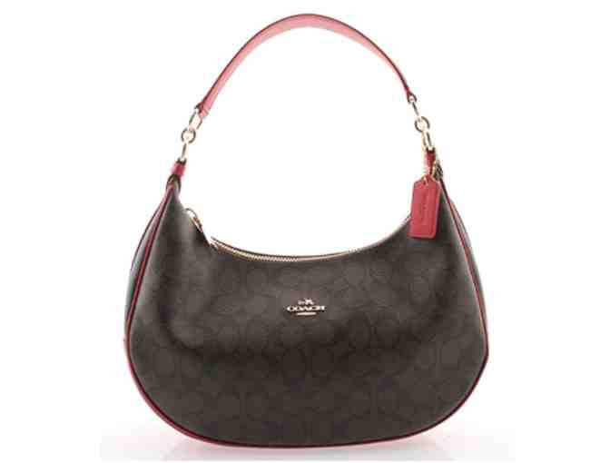 Coach Harley East West Hobo in Brown/True Red