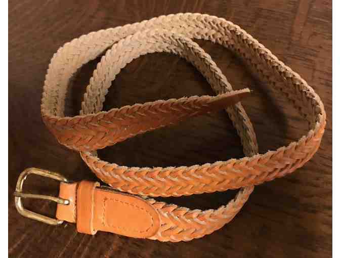 Braided leather belt - Photo 1