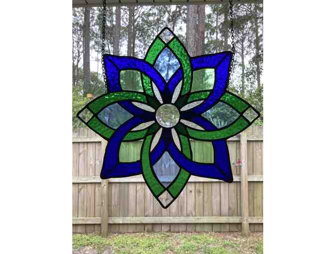Handmade Stained Glass Flower - Photo 1