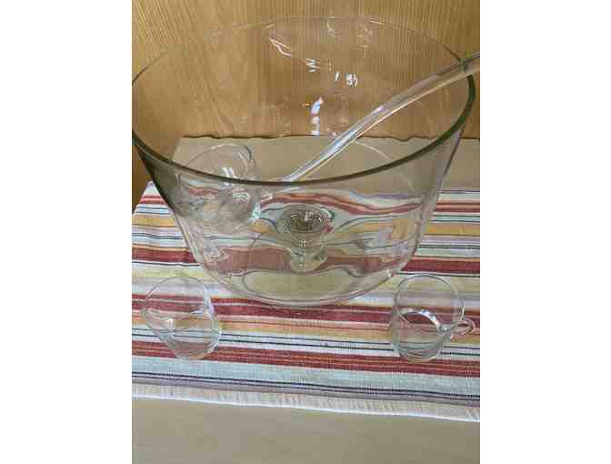 Glass Punch Bowl with 36 Glasses Plus a Serving Cup