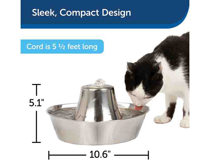 PetSafe Seaside Stainless Pet Fountain for Cats and Small Dogs