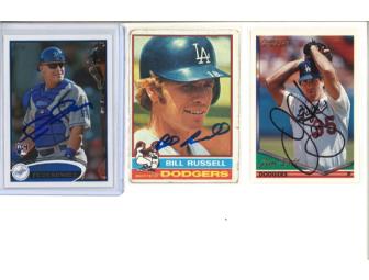 Lot of 6 L.A. Dodgers Baseball Cards - all autographed!
