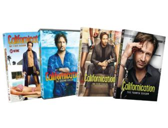 Californication Autographed Script Cover and Seasons 1-4 DVD Set