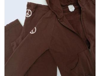 olive u womens small chocolate brown hoodie & pants