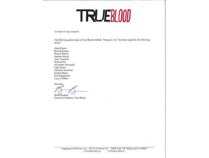 'True Blood' Autographed Pilot Script