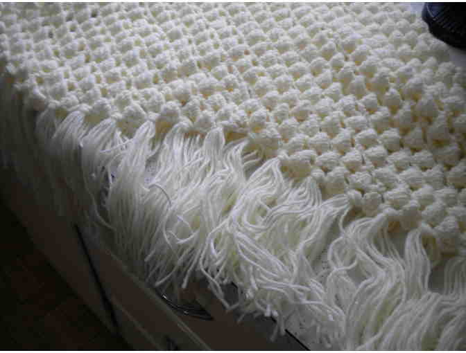 Hand Crocheted Shawl:  Pale Yellow