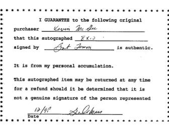 8x10 autographed photo of Bob Lemon with certificate of authenticity