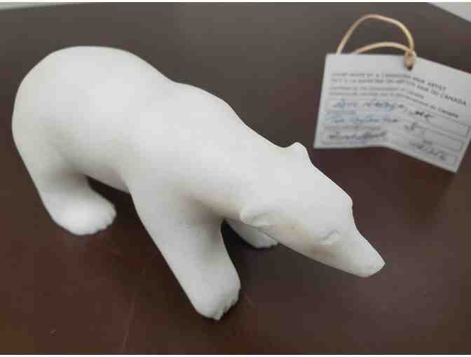 Carved Soapstone Polar Bear by Bill Nasogaluak (Inuit Art)