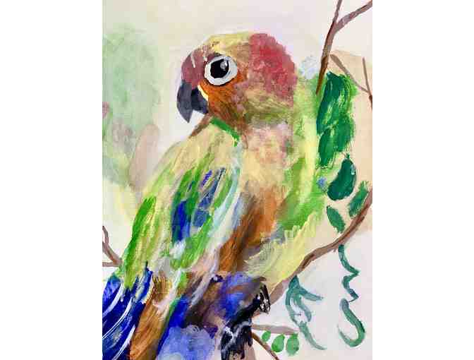 Parrot Art on Canvas by Luso Toronto Participant Diana