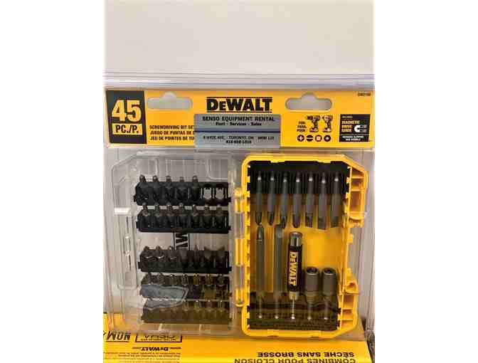 'Dewalt Brushless Drywall 2 Tool Combo Kit, 45 Piece Screwdriving Bit Set and Stanley Tape