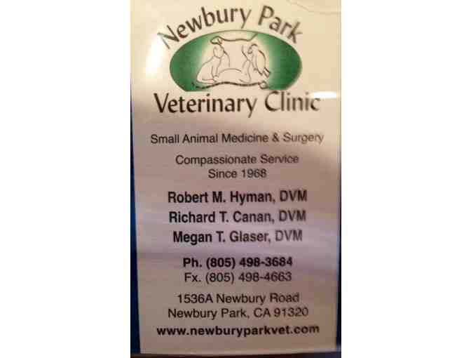 A Wellness Exam for your dog and a Goody basket from Newbury Park Veterinary Clinic