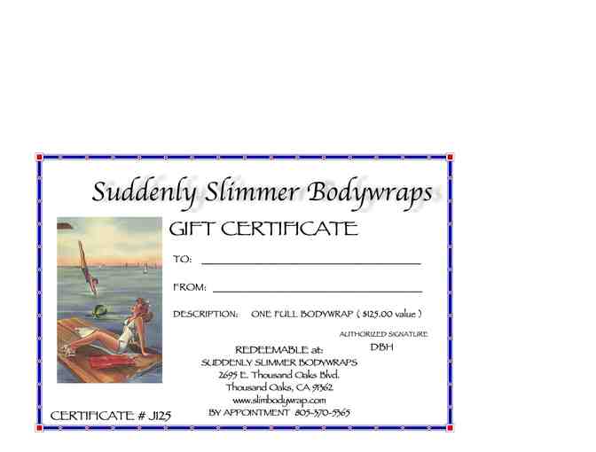 Suddenly Slimmer Bodywraps Gift Certificate