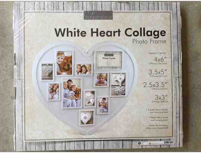 White Heart Collage Picture Frame