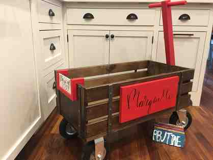 Mrs. Kilburg's Kindergarten Class Project- Wooden Wagon & Personalized License Plates