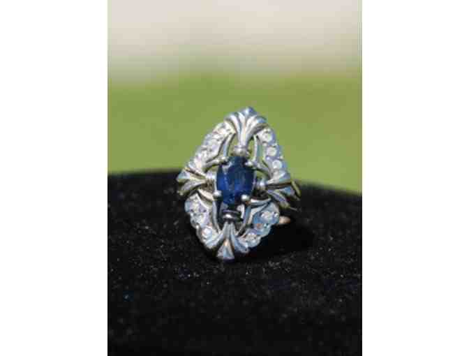Vintage Ladies Sapphire and Diamond Ring