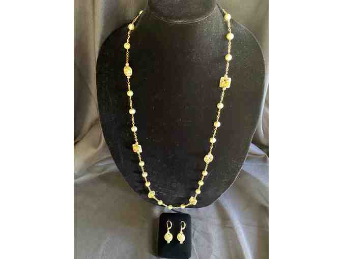 Whimsical Estate Ceramic Bead Necklace and Earring Set