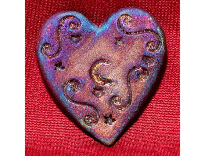 Set of 2 'Blessed Hearts' by Raku Pottery Works