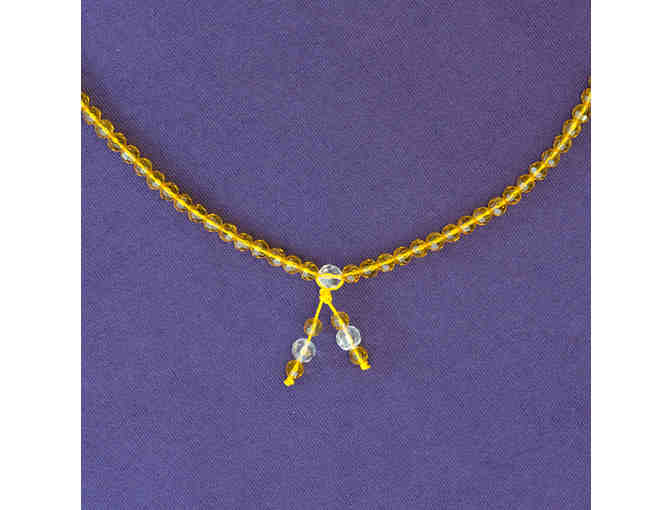 Amber-Colored Glass Mala Blessed by Lama Zopa Rinpoche