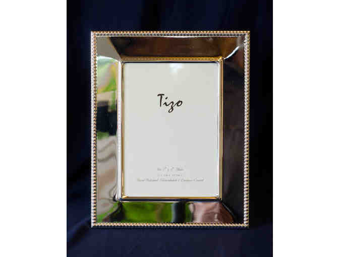 Set of Two Tizo Beaded Border Silver-Plate Frames