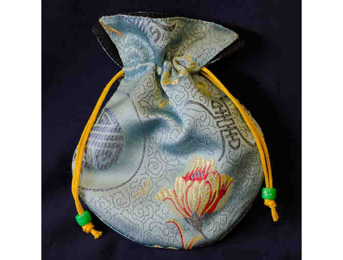 Iridescent Matte White Quartz with Agate Markers & Mother-of-Pearl Guru Bead Mala with Bag