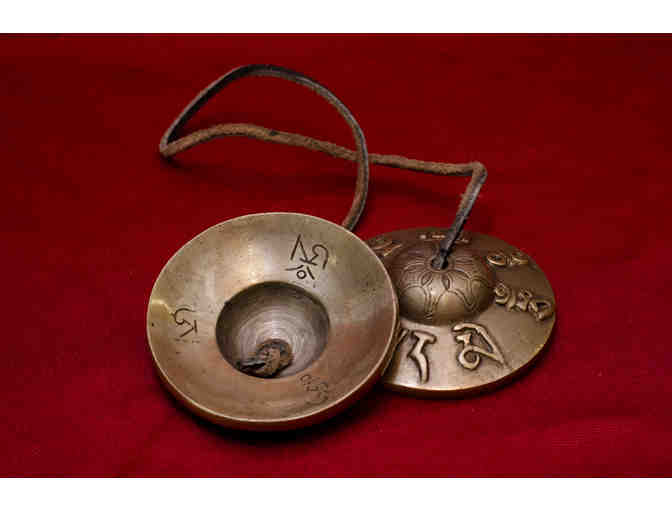 Tingsha Cymbals Embossed with 'OM MANI PADME HUM' Mantra