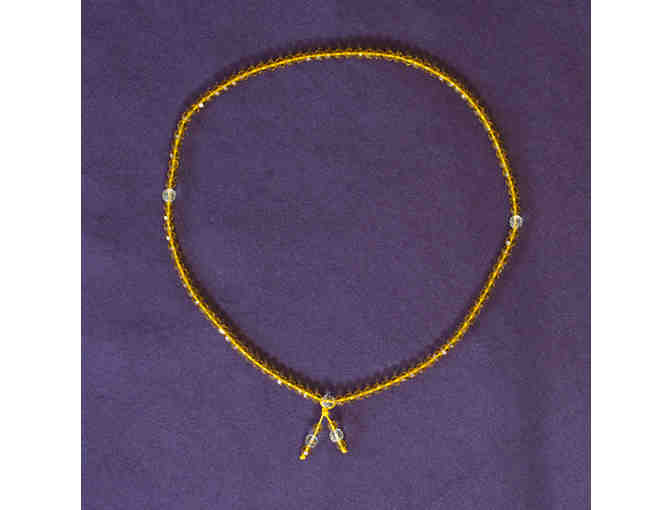 Amber-Colored Glass Mala Blessed by Lama Zopa Rinpoche