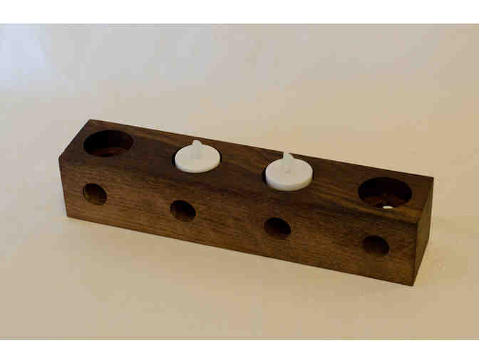 Reclaimed Solid Oregon Black Walnut Thru-Block Candle Holders by WUDA