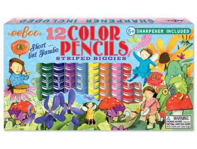 Creative Kids Pack - Djeco Origami Paper, eeBoo Jumbo Colored Pencils and Mini Notepad