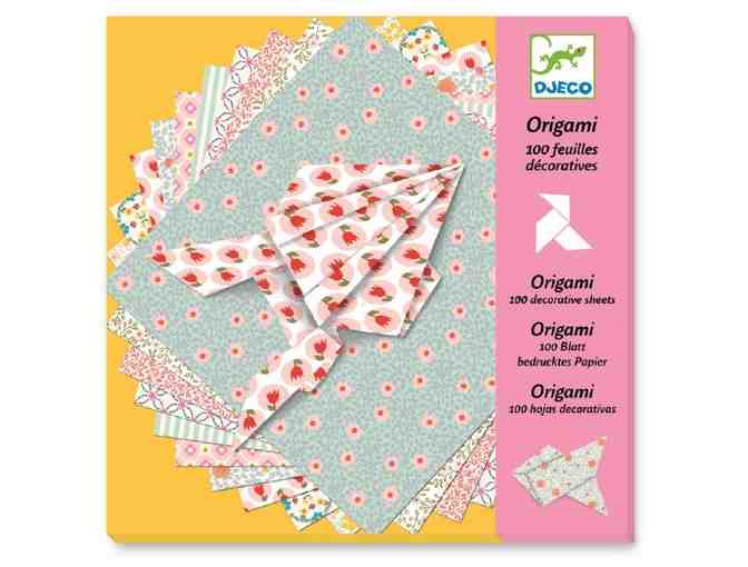 Creative Kids Pack - Djeco Origami Paper, eeBoo Jumbo Colored Pencils and Mini Notepad