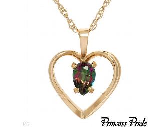 PRINCESS PRIDE-Heart Necklace-Genuine Topaz