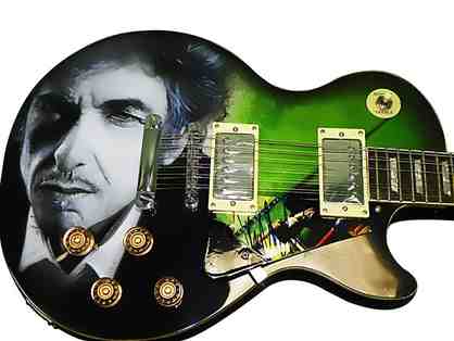 Bob Dylan Signed Airbrushed 12 String Guitar Psa/Dna AFTAL