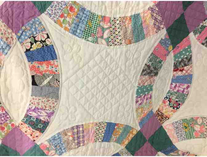1930s / 1940s Double Wedding Ring Quilt - Photo 2
