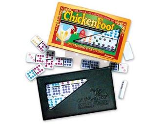 Chicken Foot Domino Game: Double 9 Color-Coded Dominoes with Jumbo-Sized Dots