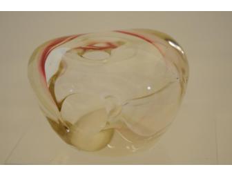 Crystal Flowing Sculptural Paperweight from Pt. Reyes Glass Artist Sherburne Slack