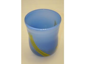 Beautiful Large Blue Hand-Blown Glass Vase