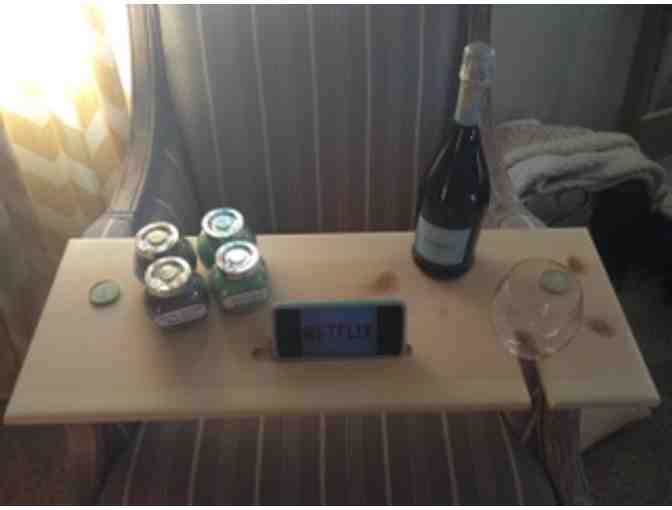 Mrs. Clarks class - Wooden Bath Caddy w/Bath Salts & Champagne