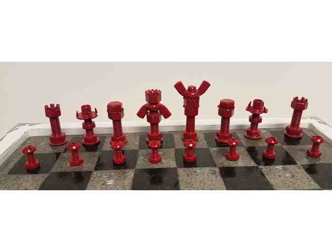 Mrs. Schacher's Class -Natural/Industrial Chess & Checker Set