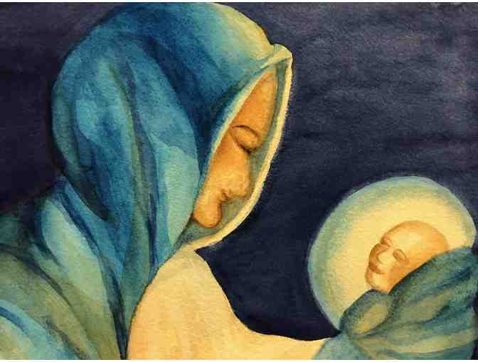Original Watercolor Painting: Madonna & Child