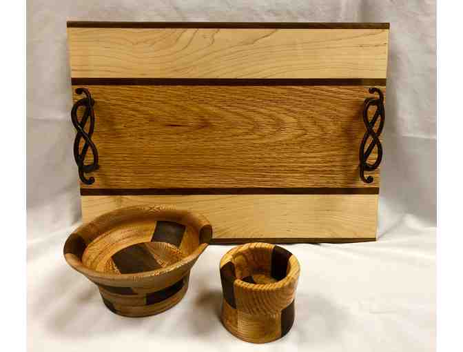 Serving Tray & Two Matching Bowls