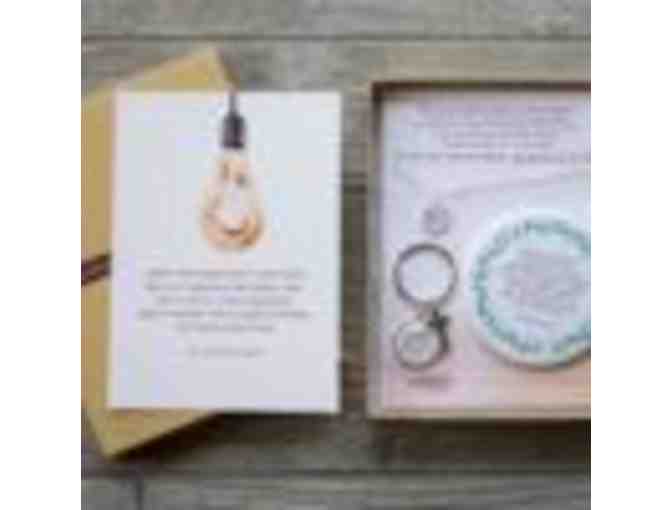 Pink Salt Riot 'Courage Box' and Lettered Lace Earrings
