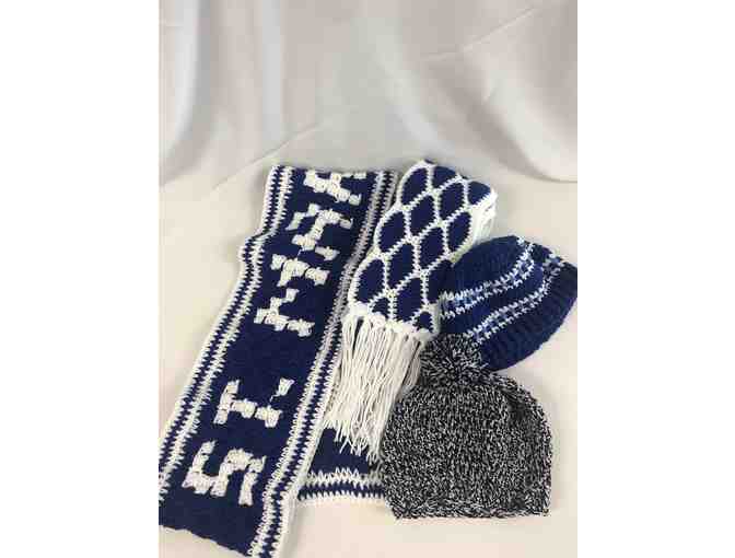 Two Crocheted Saint Mary Scarves & Matching Hats