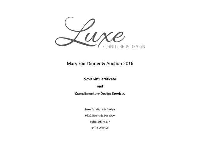 Luxe Furniture & Design Gift Certificate