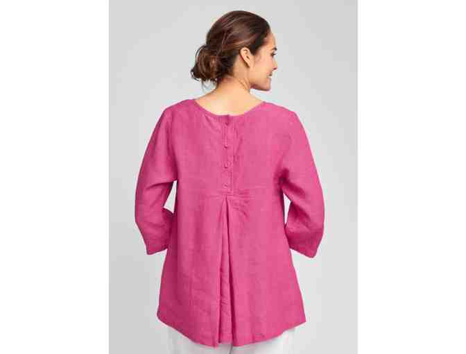 FLAX Teal Linen Tunic Top
