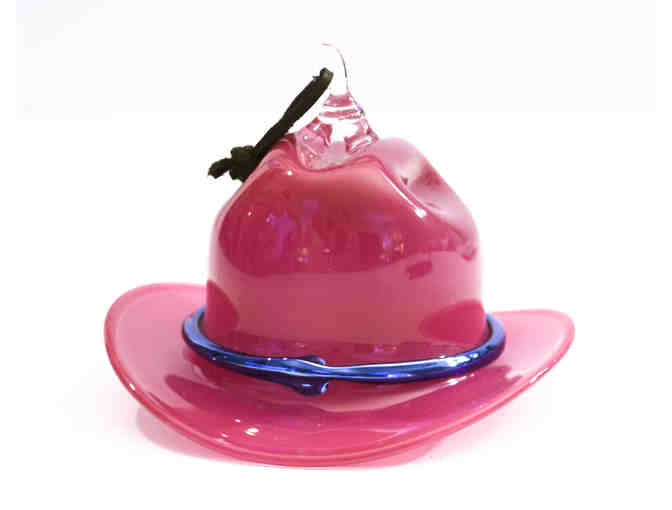 Pink Art Glass Cowgirl Hat