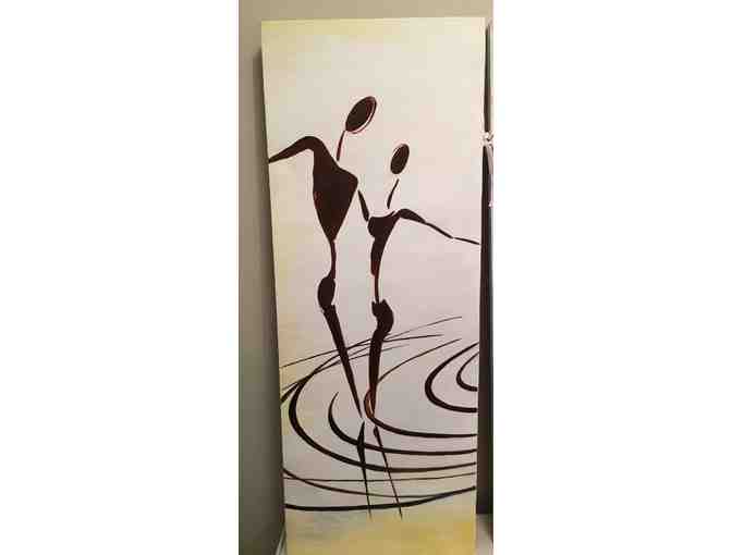 2 Quadriptych Artworks of Dancers on Canvas