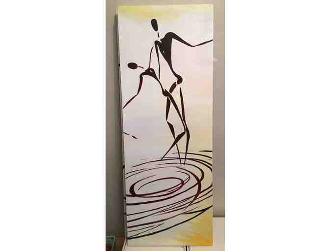 2 Quadriptych Artworks of Dancers on Canvas